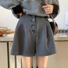 Collared Striped Sweater / Wide Leg Shorts