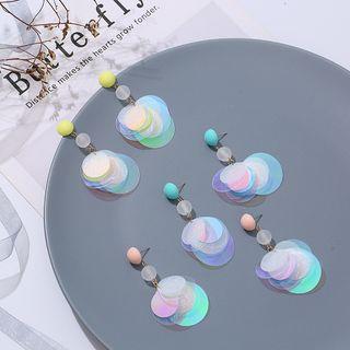 Iridescent Disc Dangle Earring