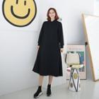 Plain Raglan Midi Hoodie Dress