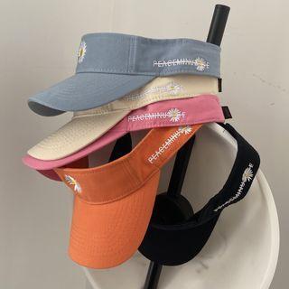 Flower Embroidered Visor Hat