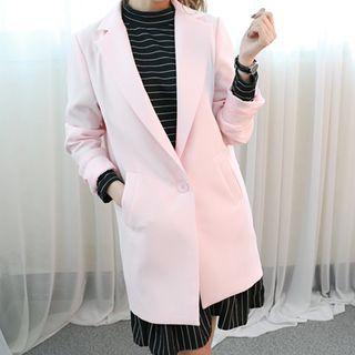 Padded Shoulder Single-button Jacket