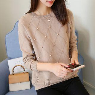 Beaded Crewneck Sweater