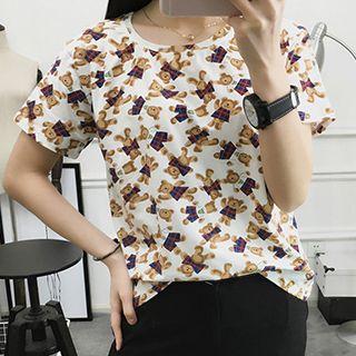 Bear Print Short Sleeve T-shirt