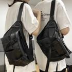 Buckled Nylon Shoulder Bag Black - One Size