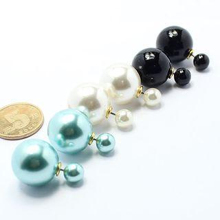 Double Faux Pearl Stud Earring