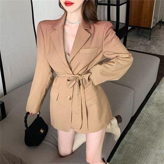 Spaghetti-strap Mini Sheath Dress / Blazer
