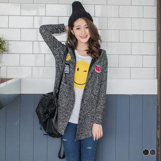 Patched Tweed Hoodie Jacket