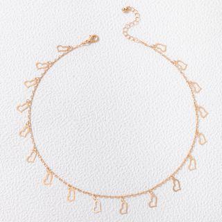 Heart Pendant Alloy Necklace 21237 - Gold - One Size