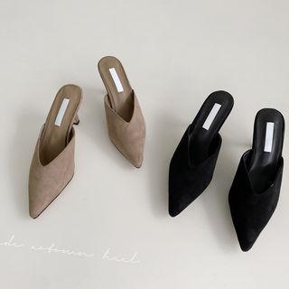 Pointy-toe Pin-heel Mules