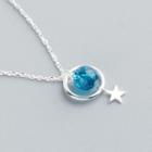 925 Sterling Silver Star Crystal Bead Pendant Necklace S925 Sterling Silver - One Size