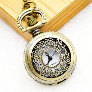 Chain Necklace With Pocket Watch Design As Shown In Figure - One Size