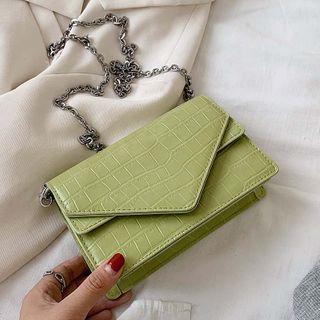 Chain Crocodile Grain Flap Crossbody Bag