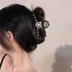 Flower Hair Claw Black & Gold - One Size
