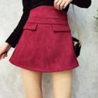 Set: Long-sleeve Twisted Top + A-line Skirt