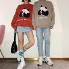 Couple Matching Panda Lettering Sweater