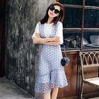 Set: Short-sleeve T-shirt + V-neck Pinafore Dress