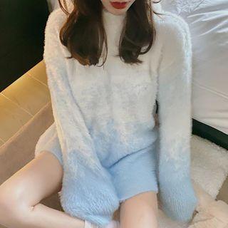 Ombre Fleece Knit Hoodie