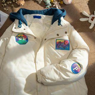 Embroider Button-up Oversize Padded Jacket