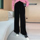 Oversize Velvet Plain Wide-leg Pants