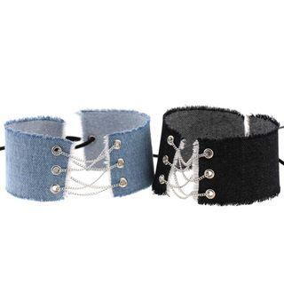 Chained Denim Choker