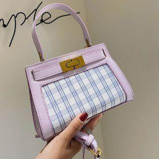 Mini Plaid Panel Crossbody Bag