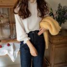 Frill-trim Polka-dot Blouse Ivory - One Size