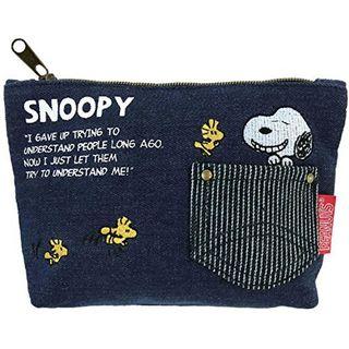 Snoopy Denim Pouch With Mini Pocket One Size