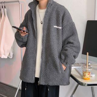 Long Sleeve Fleece Lettering Jacket