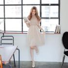 Set: Lace A-line Dress With Sash + Slipdress