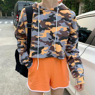 Set: Cropped Camo Hoodie + Tank Top