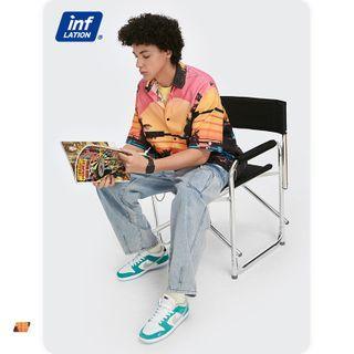 Sunset-print Short-sleeve Shirt