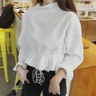 Ruffle-trim Tie-waist Blouse