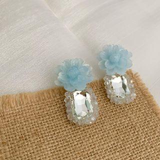 Flower Acrylic Dangle Earring 1 Pair - Blue - One Size