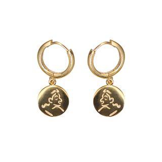 S925 Silver Coin Drop Earring