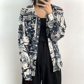 Patterned Shirt / Wide Leg Pants