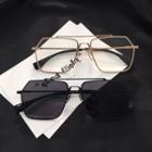 Retro Geometric Double-bridge Sunglasses / Eyeglasses