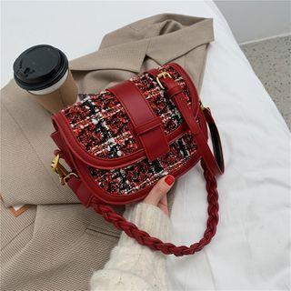 Tweed Plaid Shoulder Bag