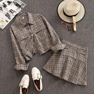 Set: Plaid Shirt + Skirt