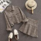 Set: Plaid Shirt + Skirt