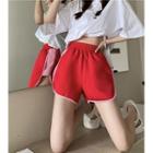 Elastic-waist Wide-leg Sports Shorts