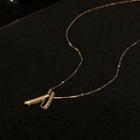 Cross Pendant Alloy Necklace 1 Pc - Gold - One Size