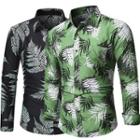 Long-sleeve Tropical Print Shirt