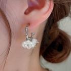 Faux Pearl Drop Earring Silver Earring - Silver - One Size