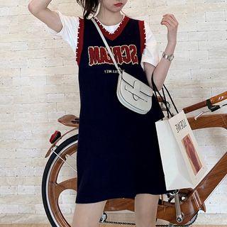 Sleeveless Letter Mini Dress