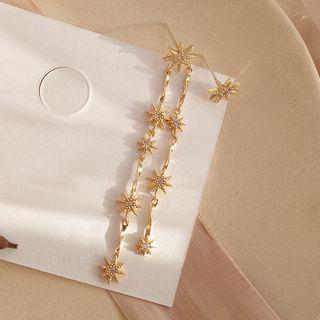 Star Non-matching Earring 1 Pair - Gold - One Size