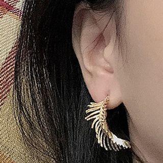 Alloy Leaf Earring 1 Pair - 925 Silver - One Size