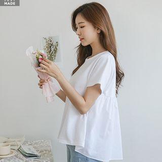 Shirred-back Paneled T-shirt