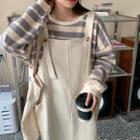 Long-sleeve Striped Sweatshirt / Plain Jumper Dress