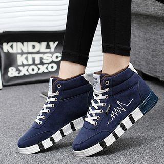 Embroidered High-top Sneakers