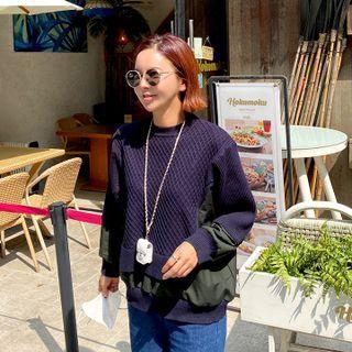Two-tone Knit-panel Sweatshirt